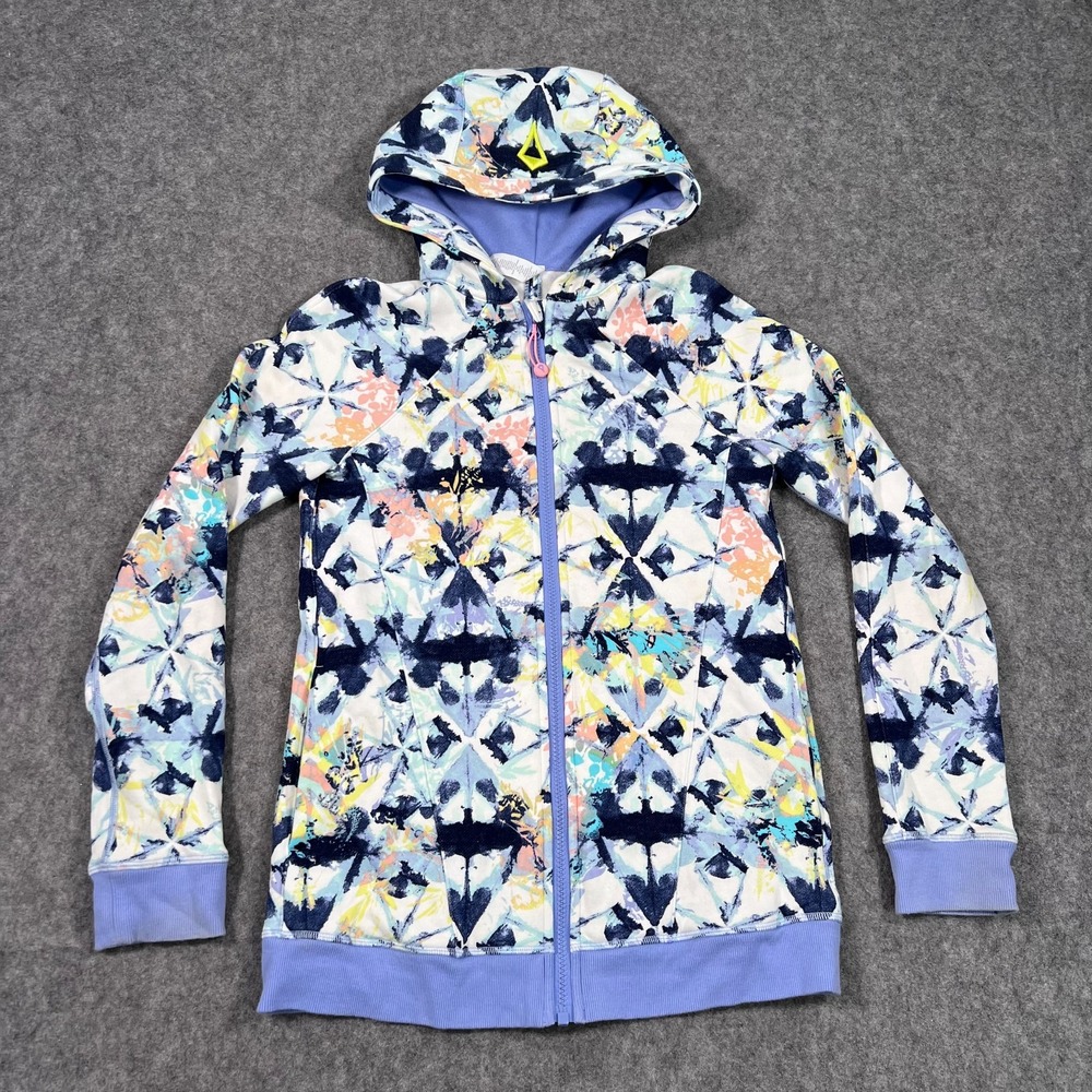 Ivivva‎ Lululemon Shibori Floral Indigo Hydrangea Blue Sea To Sky Hoodie Size 12